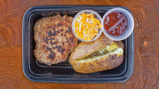 BBQ Turkey Patty & Loaded Baked Potato