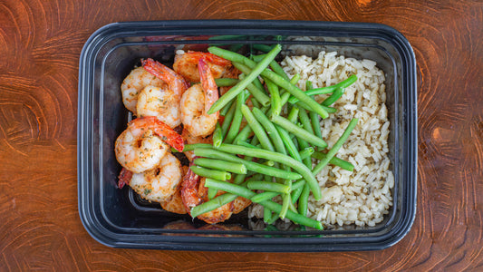 Grilled Shrimp, Cilantro Rice & Green Beans