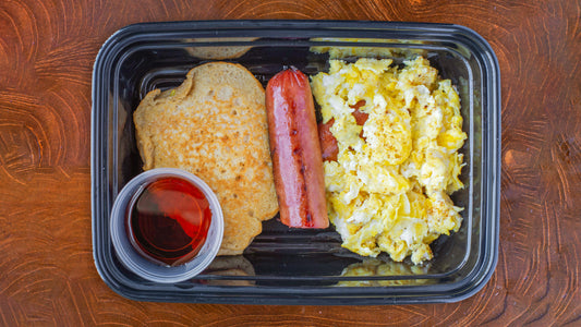 Homestyle Protein Pancakes, Eggs and Smoked Sausage